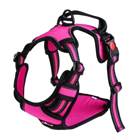 Gespout Pet Dog Harness  Dog Vest  Explosion-Proof and Reflective Oxford Cloth Vest Type Traction XL rose red