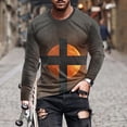 thumbnail image 1 of Styesk Chemises pour Hommes Col Rond Manches Longues Chandail Imprimé T-Shirt Blouse Tops, 1 of 5