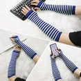 thumbnail image 3 of Knit Arm Warmer Thumb Hole Stretchy Gloves Women Long Fingerless Gloves, 3 of 4