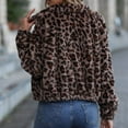 thumbnail image 6 of Zpanxa Women's Leopard Print Sherpa Jacket Cozy Fleece Lined Short Zip Up Casual Winter Outerwear Animal Pattern, 6 of 6