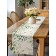 thumbnail image 5 of Watercolor Eucalyptus Leaf Plant Table Runner-36 Inch Long Rustic Green Leaves on Flax Table Runners Linen Burlap Tablerunner for Kitchen Dining Room Holiday Party, 5 of 9