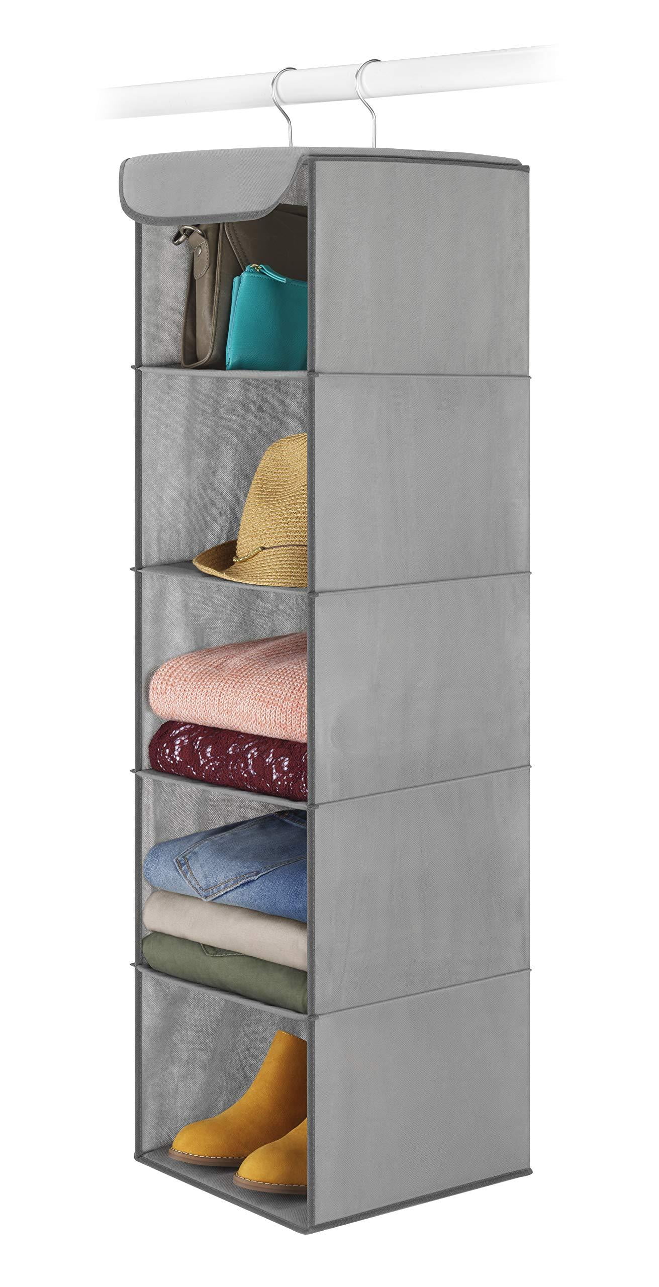 whitmor hanging accessory shelves grey