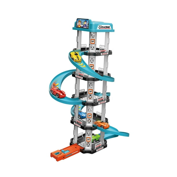 Pista de carreras de coches de juguete para montar en casa, juegos de interior interactivos educativos Montessori 62 piezas