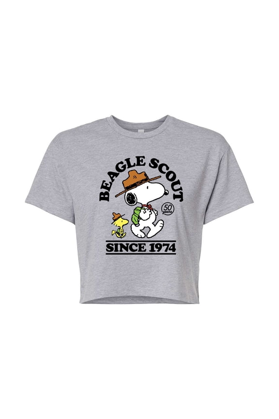 - Beagle Scout Since 1974 - Juniors Cropped Cotton Blend T-Shirt