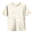 thumbnail image 5 of YunPes Girls Short Sleeve Shirts Floral Graphic Printing T Shirts Teens Kids Crewneck Tee Summer Trendy Preppy Cute Tops Clothes, 5 of 5