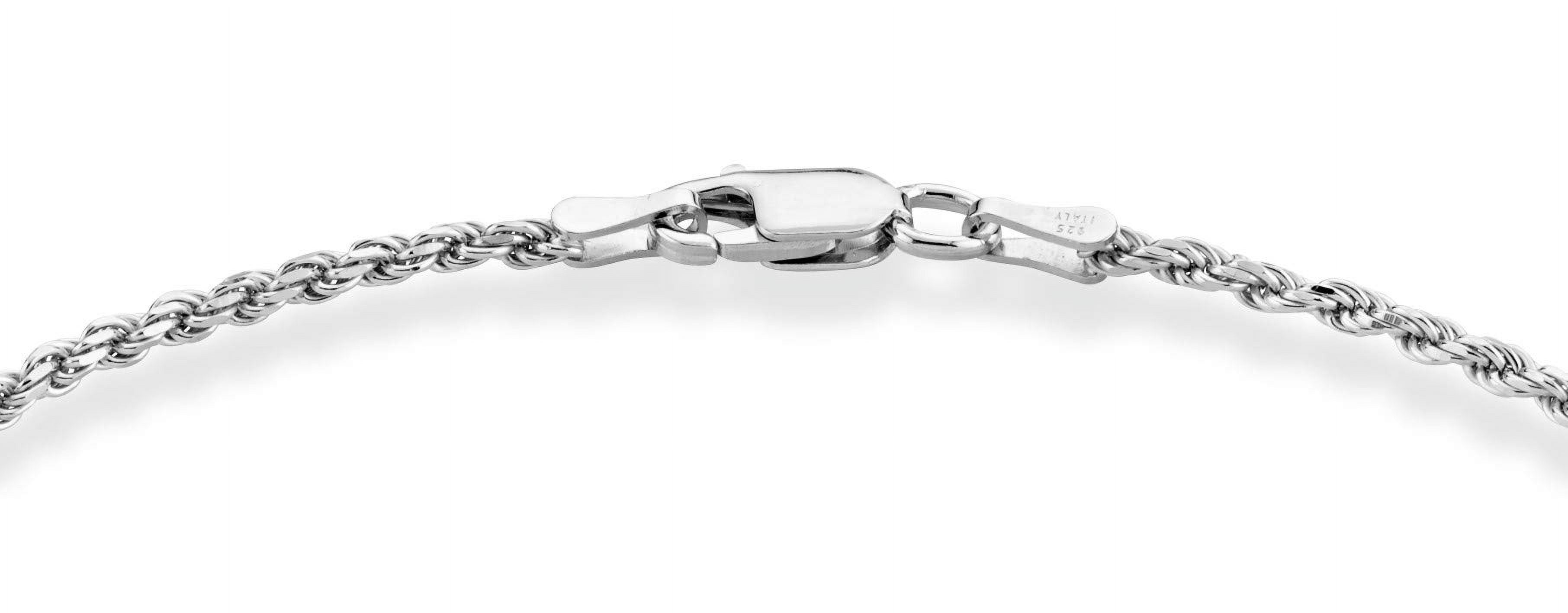 Miabella 925 Sterling Silver Italian 2mm, 3mm Diamond-Cut Braided Rope Chain Anklet Ankle Bracelet for Women, Made in Italy (2mm, Length 9 Inches)