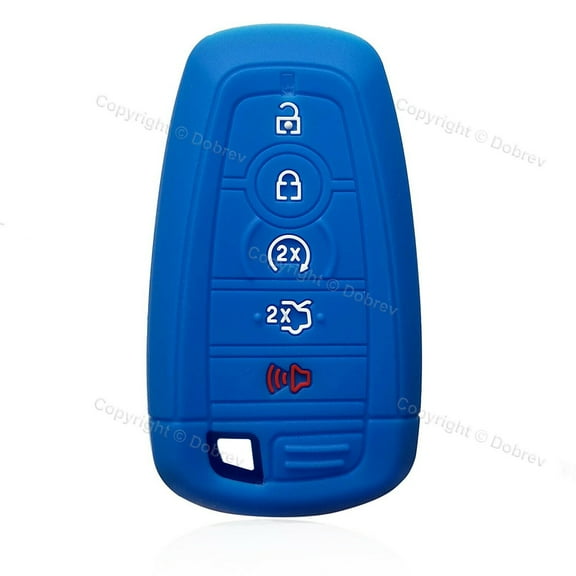 Silicone 5 Entry Case Fob Cover Protect for Ford Holder Explorer Edge Smart Key (blue)
