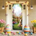 thumbnail image 4 of Weloille Easter Door Cover Decoration, 35 x 71 Inch Festive Pattern Door Curtain, Reusable Washable Fabric Door Banner, Holiday Decor for Front Door, Entryway, Living Room and Party Backdrop, 4 of 6