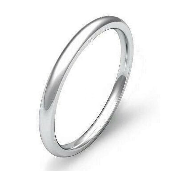 Mens Womens Solid 14K White Gold Plain Wedding Ring Band comfort fit 2MM Size 6