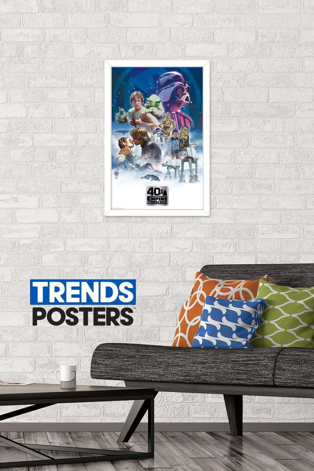 Star Wars: The Empire Strikes Back 40th - Classic Wall Poster, 14.725" x 22.375", Framed