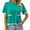 Green, variant on Color Block Women Short Sleeved Casual Knit Sweater with Pocket