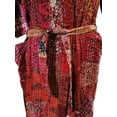 thumbnail image 4 of Vintage Silk sari kantha Kimono Robes lover recycled dressing gowns Woman Patchwork Jacket kimono robe gift Red, 4 of 4
