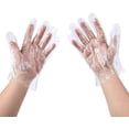 thumbnail image 1 of 500 PCS Plastic Disposable Gloves, Transparent, One Size Fits Most, 1 of 7
