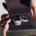 thumbnail image 5 of His And Hers Matching Ring Sets Elegant Alloy Metal Rings With Artificial Gemstones White Zircon Inlaid Wedding, 5 of 6