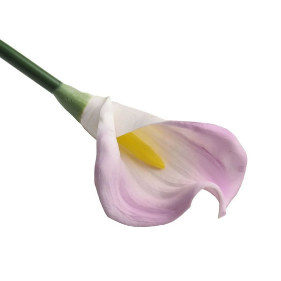 Artificial SNAIL GARDEN Latex Calla Lily Bundle with Green Leaves