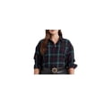 thumbnail image 2 of Ralph Lauren Women's Bullion Patch Plaid Twill Shirt Blue Size 3X, 2 of 4