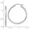thumbnail image 3 of White Sterling Silver Earring Hoop Women'S 32 mm 30, 3 of 3