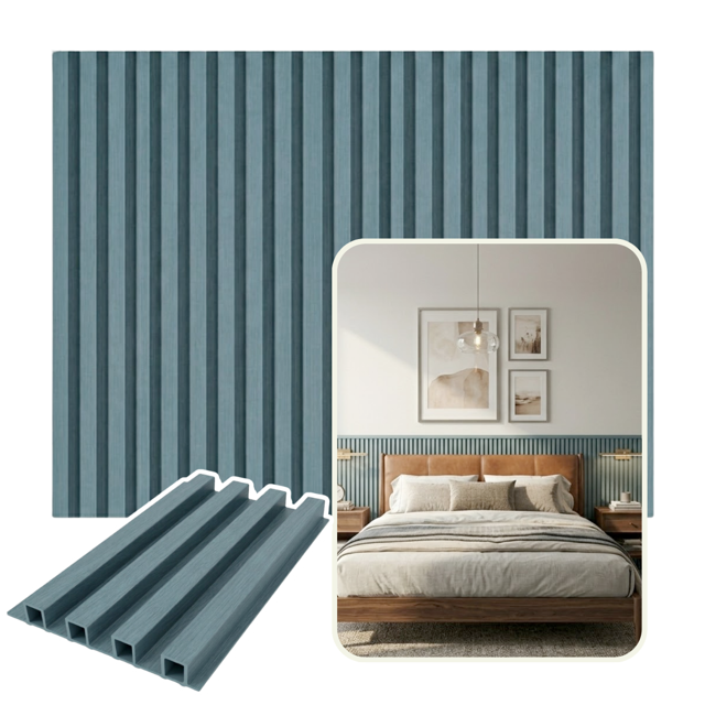 Lambrín Decorativo Premium Panel 3d De Pared 12pz Inmatmex Color Azul Oscuro