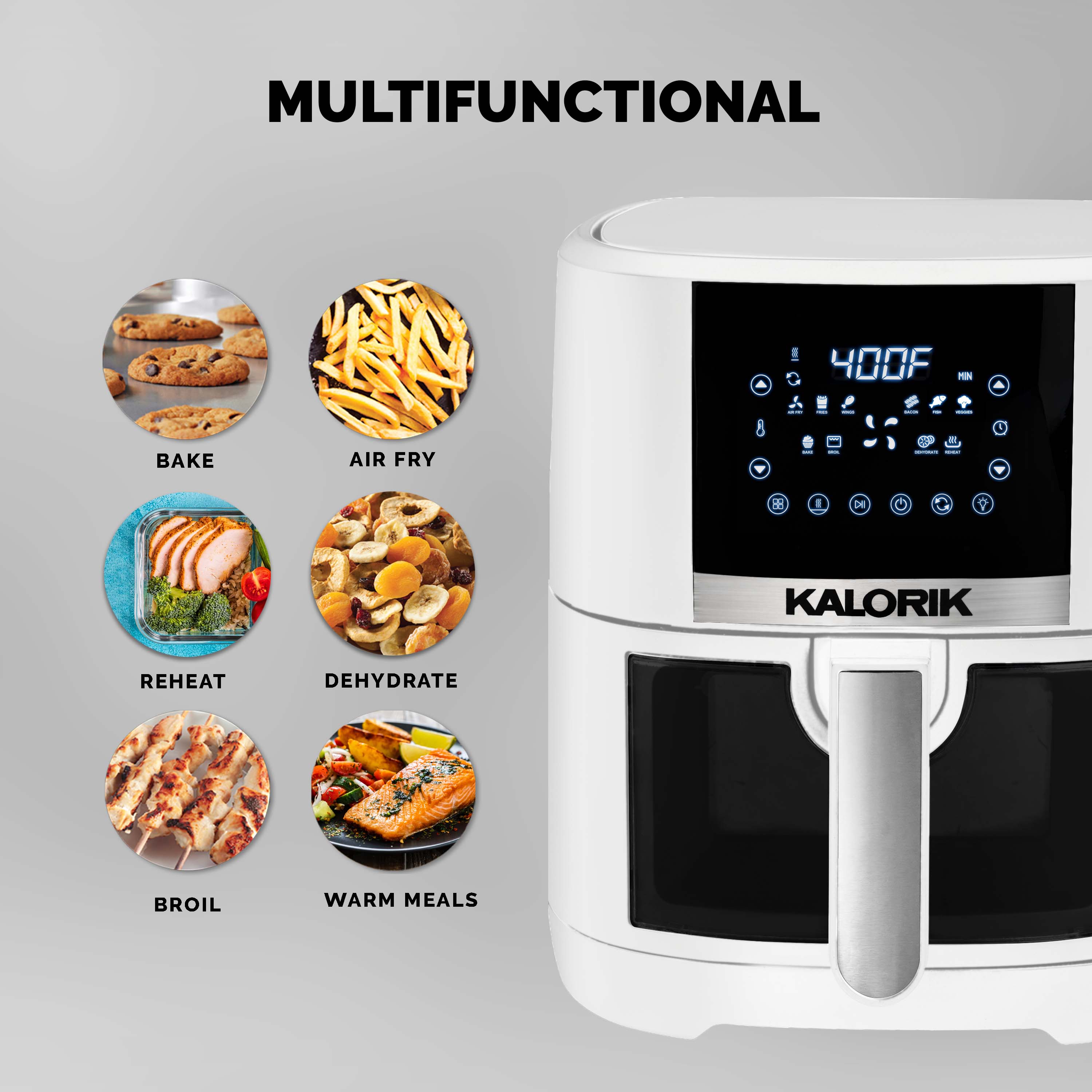 Kalorik® 5 Quart Air Fryer with Ceramic Coating and Window, New, 13.5 ...