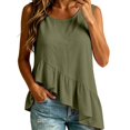 thumbnail image 2 of CHENHANN Women's Plaid Sleeveless Shirt Round Neck Loose Fit Casual Summer Top XL, 2 of 4
