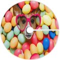 thumbnail image 1 of FMSHPON Easter Bunny DogEggs Xmas Christmas Tree Skirt Stand Mat for Holiday Party Decoration Indoor Outdoor 48 inches, 1 of 6