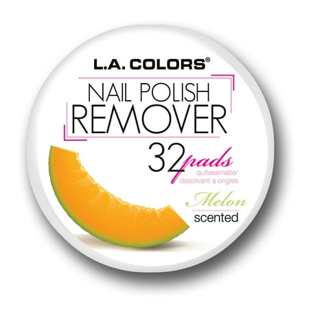 LA Colors Scented Nail Polish Remover Pads, Melon, 32 Ct
