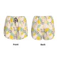 thumbnail image 5 of Vsdgher Lemon Leaves Print Women's Running Double Layer Shorts High Waisted with Pockets Elastic Yoga Workout Athletic Gym Sports, 5 of 8