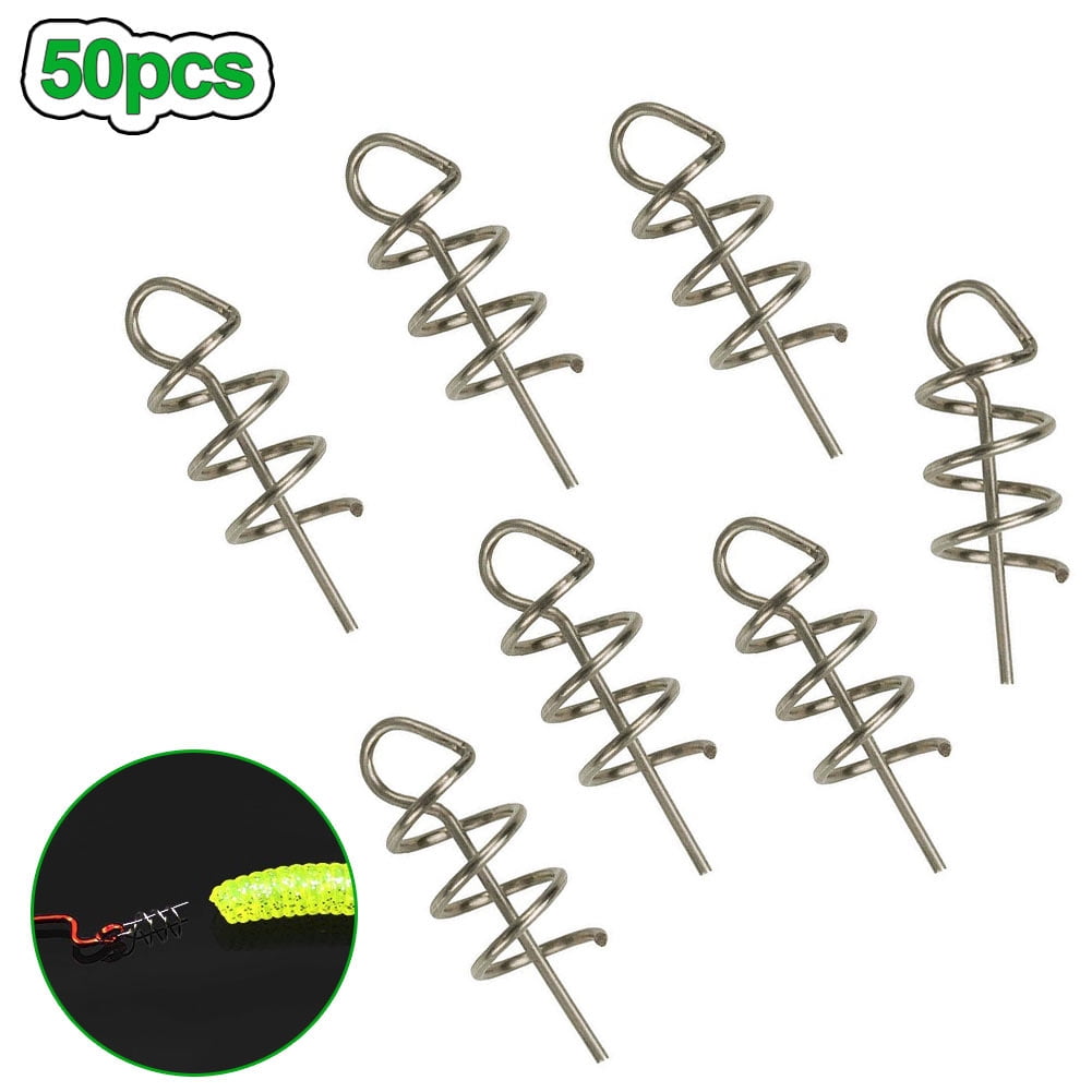 50pcs Fishing Lures Hook Pins Spring Fixed Latch Needle Tackle Crank Lock Useful