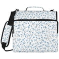 thumbnail image 2 of Zipper Binder with Shoulder Strap 2 inch 3 Ring Waterproof File Folder Organizer Bag 500 Sheet Small Blue Floral Pattern, 2 of 8