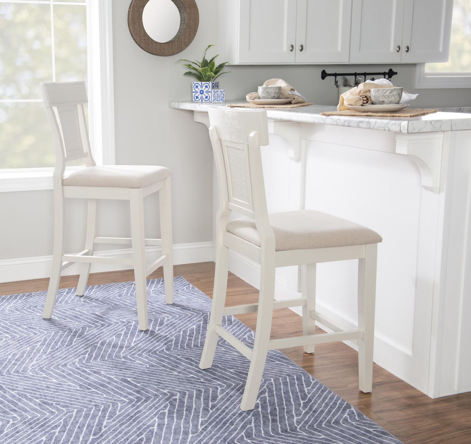 Tabouret de bar Alton, blanc