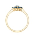 thumbnail image 2 of Rosec Jewels Real London Blue Topaz Flower Engagement Ring - Cluster Ring for Women - AAA Grade - Ready to Gift with Jewelry Box, 10K Yellow Gold, US 12.00, 2 of 8