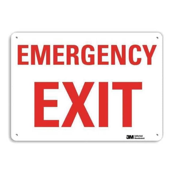 Lyle Emergency Sign,10 in x 14 in,Aluminum U7-1074-RA_14X10