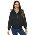 thumbnail image 3 of Totatuit Women's Faux Fur Collar Zip Up Quilted Jacket Coat Hooded Outerwear, 3 of 5