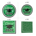 thumbnail image 3 of Fun Express Green 2024 Graduation Disposable Tableware Kit for 50 Guests - Bulk 467 Pc, 3 of 4