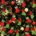 thumbnail image 5 of Mini medias navideñas, calcetín navideño con estampado de copos de nieve, para árbol de Navidad, hogar, decoración de jardín, 5 of 5