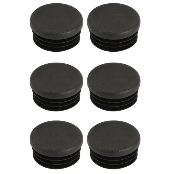 Unique Bargains 6Pcs Chair Table Leg Plastic Cap Round Tube Insert Fit 28mm Pipe Outer Dia