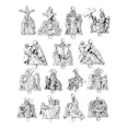 thumbnail image 1 of Juego De 15 Medallas Del Vía Crucis Para Piezas De Rosario, 1 of 6