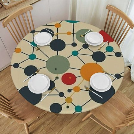 

Ullo0ord Geometric Pattern Space Tablecloth Round Fitted Table Cloth with Elastic Edge Waterproof Oil-Proof Table Cover For Tables Picnic Tablecloths for Party Dining Camping Outdoor Medium 31 -35