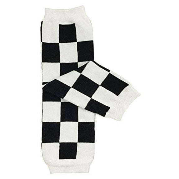 ALLYDREW Funky Prints & Patterns Baby Leg Warmer & Toddler Leg Warmer for Boys & Girls, Black & White Checkers