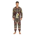 thumbnail image 3 of FORMRS Onesies Pajama for Adults Unisex Hoodie Winter Jumpsuit One Piece Sleepwear, Sizes S-2XL, Red Abstract Eagle, 3 of 7