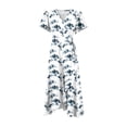 thumbnail image 6 of Women's Floral V-neck Short-sleeved Dress, Retro Elegant A-line Vacation Beach Dress, 6 of 7