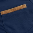 thumbnail image 5 of Mens Shirts, Long Sleeve Henley Shirts for Men Waffle Knit 3-Button Color Block Tees Lightweight Elbow Patches Fall Tops with Pocket, 5 of 6