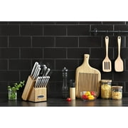 McCook 15-Piece Stainless Steel Knife Set,MC19 Knife Block Set with Built-in Sharpener,Chef Knife for Home