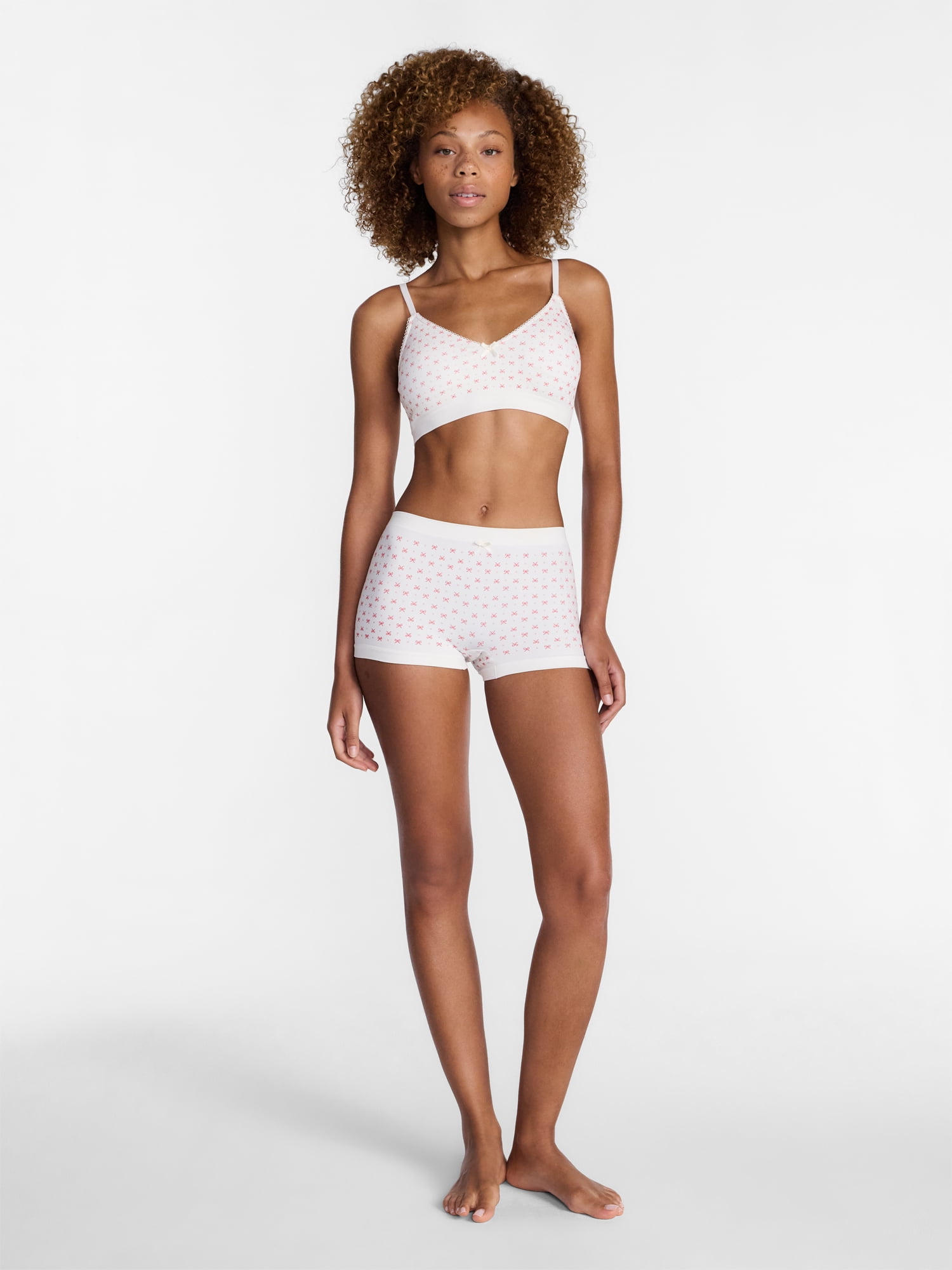 No Boundaries Seamless Triangle Bralette and Boyshorts Set, 2 Piece, Women's XS-XXL