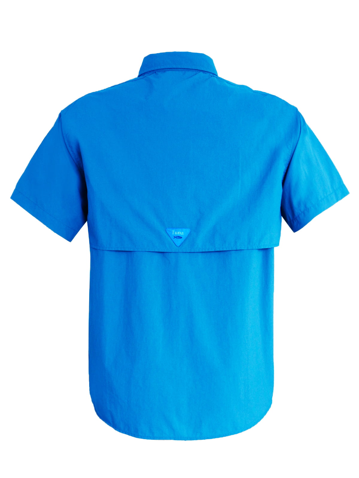 Tuna Men's UV UPF 50+ Sun Protection Waterproof Breathable Outdoor SPF  Hiking Camping Magellan Fishing Short Sleeve Shirts (Collegiate Navy #5 L)  