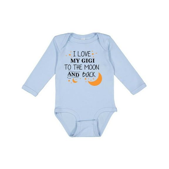 Inktastic I Love My Gigi to the Moon and Back Boys or Girls Long Sleeve Baby Bodysuit