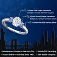 thumbnail image 2 of Gem Stone King 925 Sterling Silver White Moissanite and Blue Tanzanite Engagement Ring for Women | 1.26 Cttw | Oval 7X5MM | Gemstone Birthstone | Size 6, 2 of 7