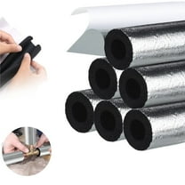 8Pcs Pipe Insulation Foam Tube,TGY Durable Freeze Protection Aluminum Foil Pipe Cover for Home,Outdoor Winter Cold Hot Water Preservation