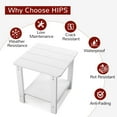 thumbnail image 6 of Stoog Garden Side Table, Patio 2-Tier End Table for Adirondack Chair, Patio Deck Garden, Backyard Lawn Furniture, White, 6 of 8