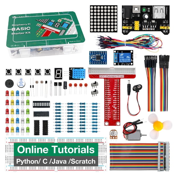 Kit de inicio LAFVIN Basic para Raspberry Pi con placa de pruebas y LCD1602